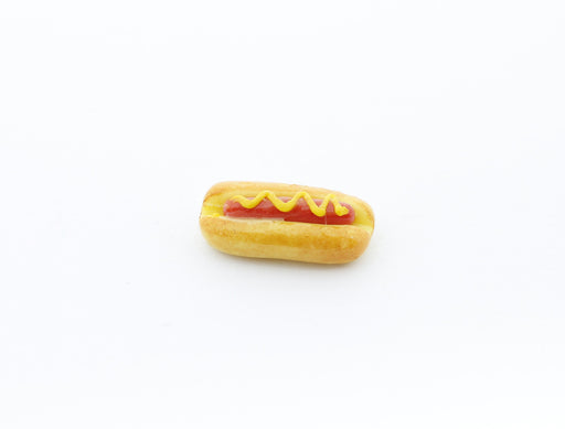Achat hot dog moutarde miniature fimo - décoration gourmande pate fimo