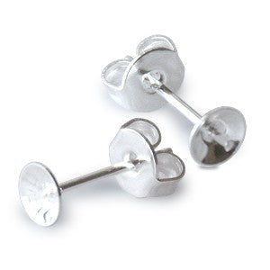 Achat Clou d&#39;oreilles pour perles à monter 6mm métal argenté (2)