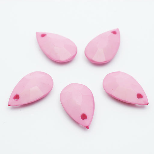 Achat perles à facettes x5 rose poudré en forme de larme / goutte 20x12mm