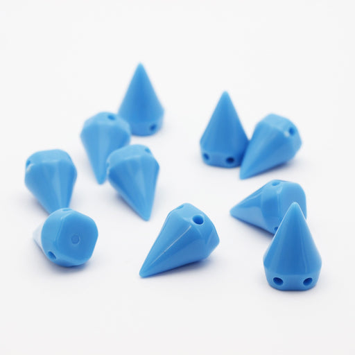Achat perles rivets x10 bleu spike en résine - 10x15mm