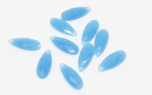 Achat x10 perles larmes bleues à facettes en acrylique