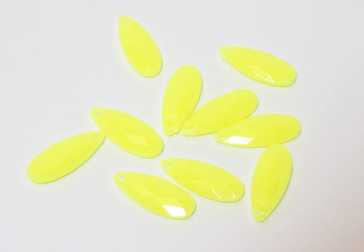 Achat x10 perles larmes jaunes à facettes en acrylique