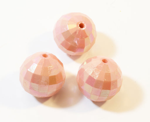 Achat Lot de 3 perles roses à facettes en acrylique - support DIY