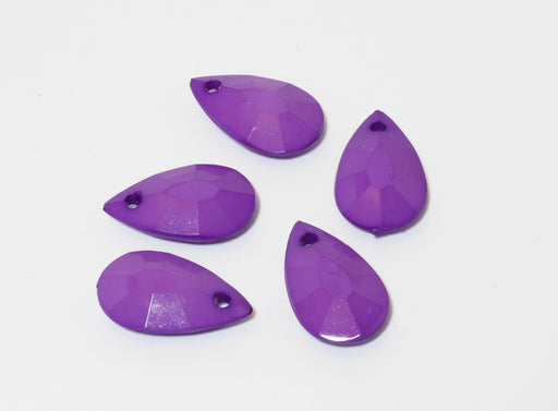 Achat x5 perles violettes gouttes à facettes en forme de larme 20x12mm