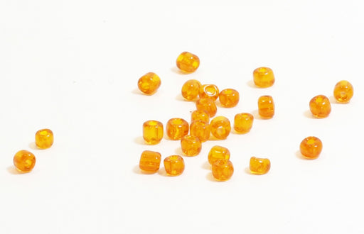 Achat Lot de 15g perles rondes en verre - Orange - 4x3,5mm -
