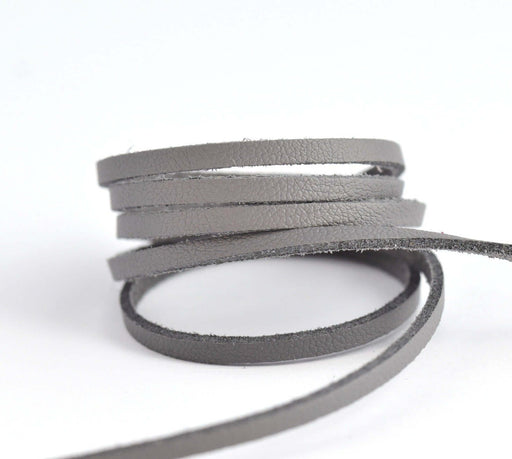 Achat 1 mètre de suédine imitation cuir gris 3mm - cordon suédine au mètre