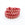 Grossiste en suédine cloutée rouge saumoné x1M - strass argenté aluminium 4,5x2mm - cordon suédine au mètre