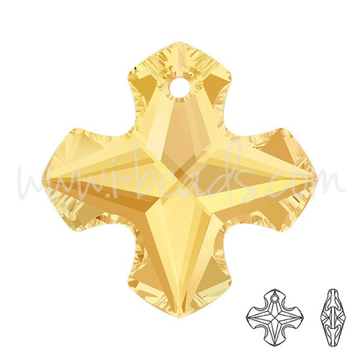 Achat Pendentif croix grecque cristal 6867 crystal metallic sunshine 18mm (1)