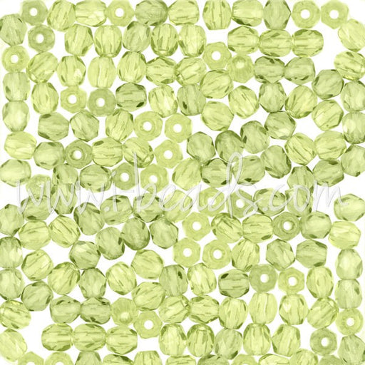 Achat Perles facettes de boheme olivine 3mm (50)