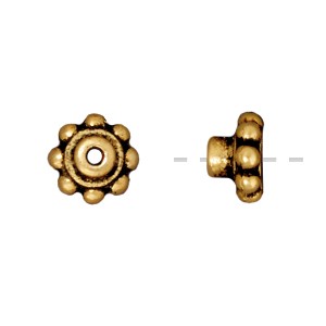 Achat Perle rondelle precision métal doré vieilli 6mm (2)