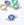 Grossiste en Joli connecteur bleu saphir rond en verre à facette sertis laiton or 15x9x5 mm