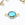 Grossiste en Joli connecteur bleu vert rond en verre à facette sertis laiton or 15x9x5 mm