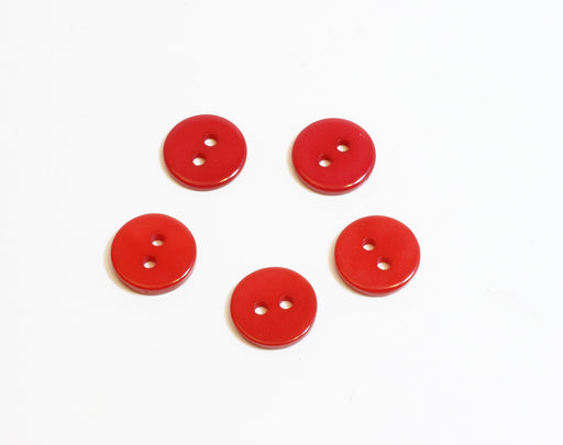 Achat x5 boutons fantaisie rond rouge - 11mm - à coudre
