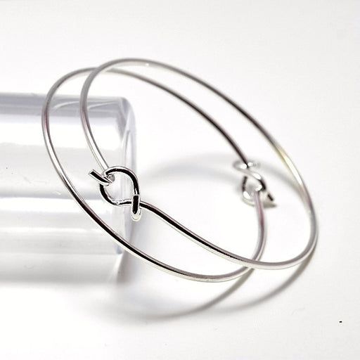 Achat Bracelet Jonc crochet en laiton argentéé 60 mm diametre 2 mm épaisseur ajustable à personnaliser pour tous les