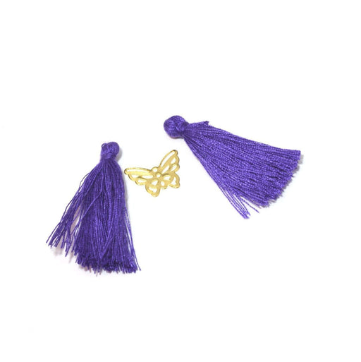Achat 4 pompons violet 2,5 -3 cm - pour bijoux, couture ou déco