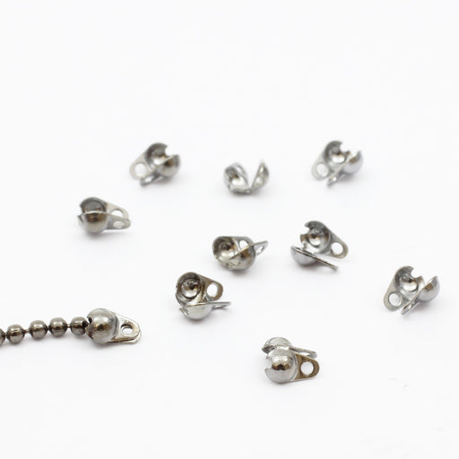Achat calottes x10 pour chaine à billes 1,5 / 2mm noir gunmetal - apprêts création bijoux