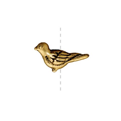 Perle colombe métal doré vieilli 14.5x7mm (1)