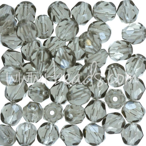 Creez Perles facettes de bohàÂ¨me black diamond 6mm (50)