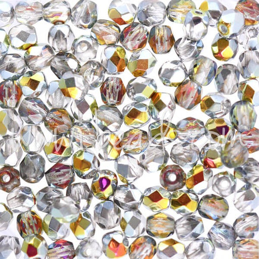Achat Perles facettes de boheme silver crystal ab 4mm (100)