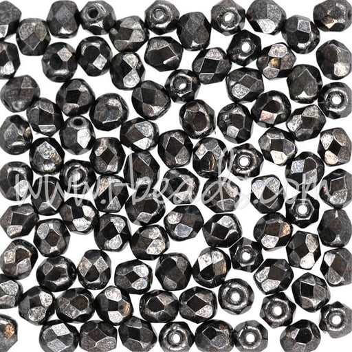 Achat Perles facettes de boheme hematite 4mm (100)