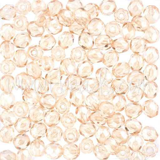 Achat Perles facettes de boheme luster transparent champagne 4mm (100)