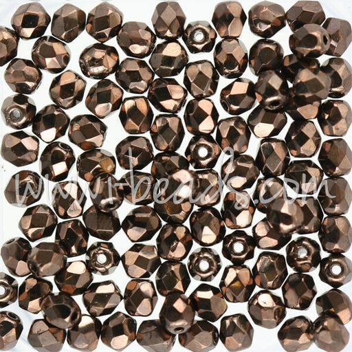Achat Perles facettes de boheme dark bronze 4mm (100)