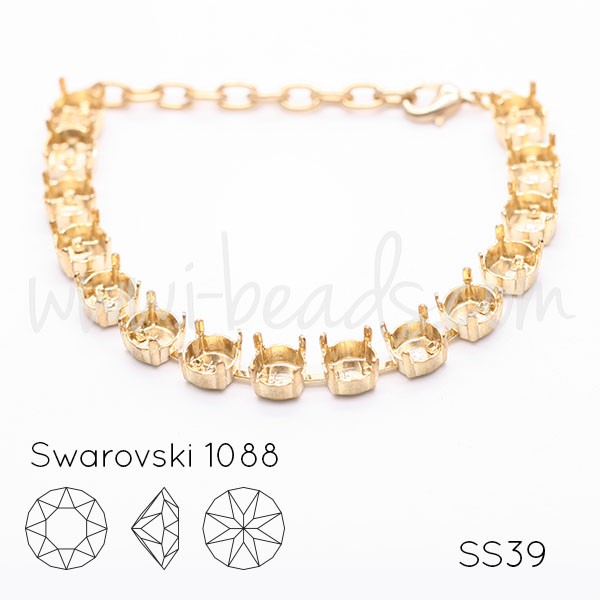 Bracelet sertir pour 15 Cristal 1088 SS39 doré (1) - LaMercerieDesCopines