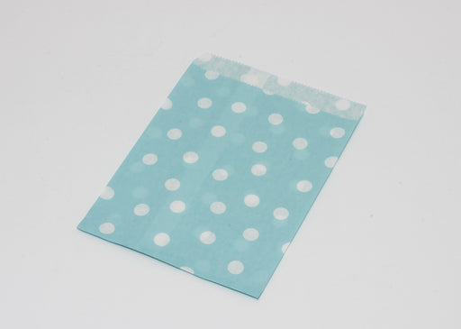 Creez avec sachet cadeau en papier bleu turquoise à pois 13x18cm