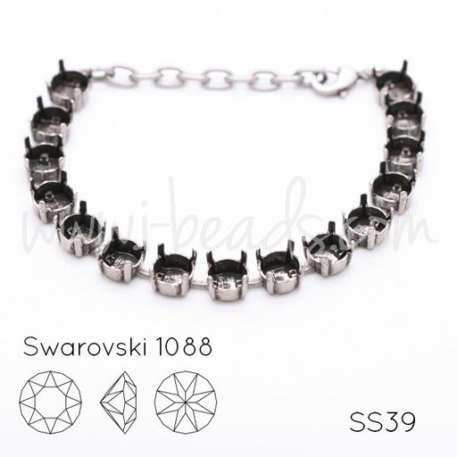 Bracelet sertir pour 15 Cristal 1088 SS39 argenté vieilli (1) - LaMercerieDesCopines