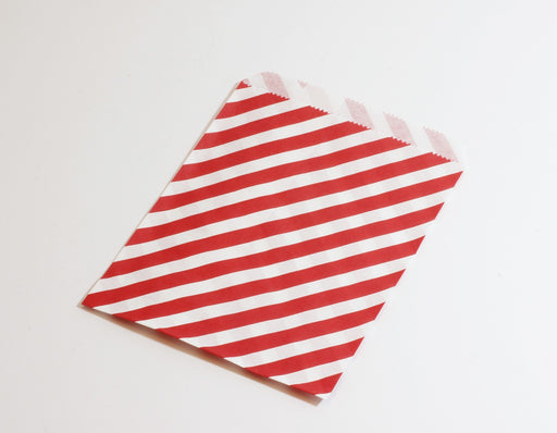 Achat sachet cadeau en papier rouge à rayures 13x18cm