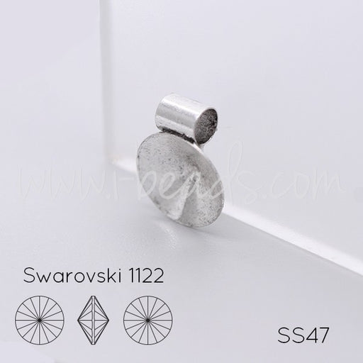 Serti pendentif pour Cristal 1122 rivoli SS47 argenté vieilli (1) - LaMercerieDesCopines