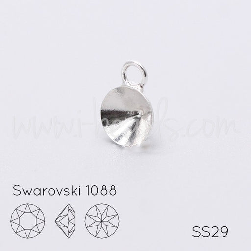 Serti pendentif pour Cristal 1088 SS29 argenté (1) - LaMercerieDesCopines