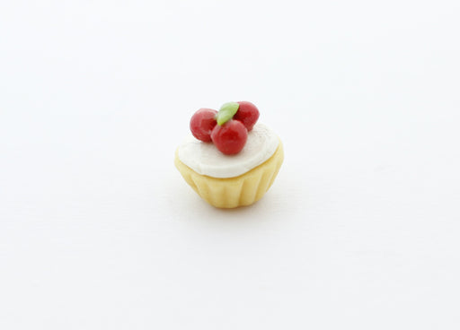 Achat cupcake miniature fimo 1cm jaune - création gourmande pate polymère