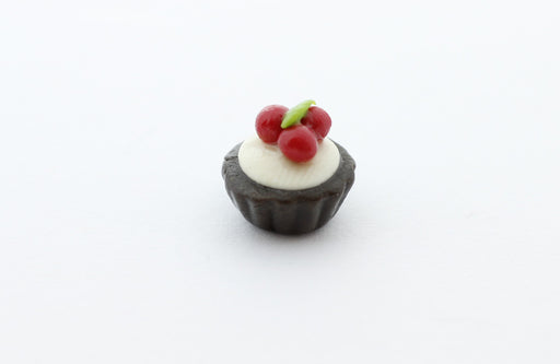 Creez cupcake miniature fimo 1cm noir création gourmande pate polymère