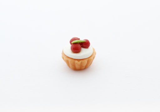 Achat cupcake miniature fimo 1cm orange - création gourmande pate polymère