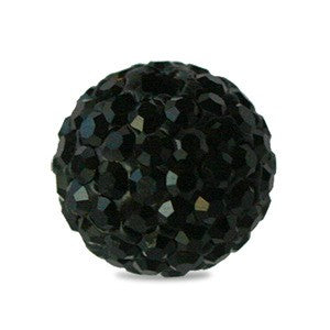 Achat Perle style shamballa ronde deluxe jet 8mm (1)