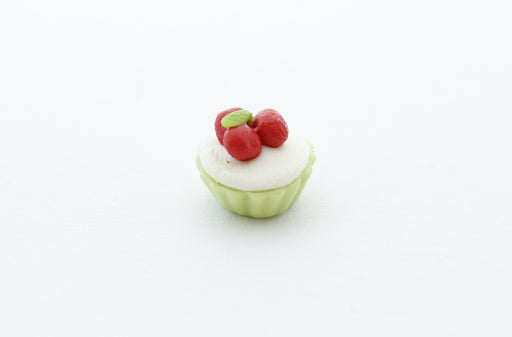 Achat cupcake miniature fimo 1cm vert - création gourmande pate polymère