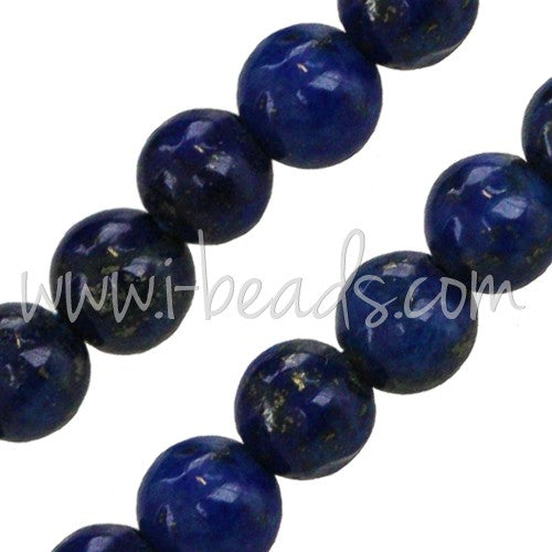 Creez Perles rondes Lapis Lazulis 10mm sur fil (1)