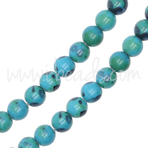 Vente Perles rondes Azurite Chrysocolle 6mm sur fil (1)
