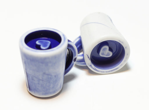 Achat mini pendentif mug / tasse café 20mm - Bleu - créations gourmandes