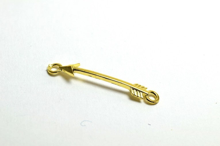 Acheter Connecteur Flèche pour bracelet et collier dorée or 43x6x3 mm, Trou: 3 mm . Vendu à l'unité