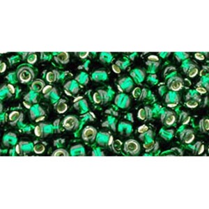 Achat cc36 perles de rocaille Toho 8/0 silver lined green emerald (10g)