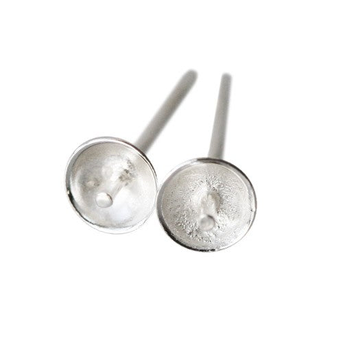 Achat Clou d&#39;oreilles pour perles monter 6mm argent 925 (2)