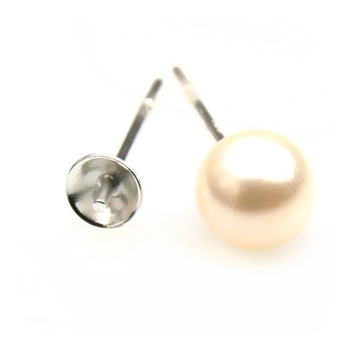 Achat Clou d&#39;oreilles pour perles monter 6mm argent 925 (2)