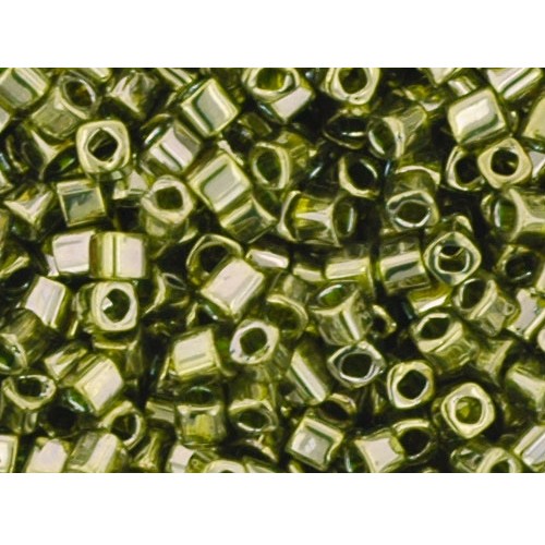Vente au détail cc457 perles Toho cube 1.5mm gold lustered green tea (10g)
