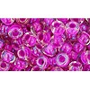 Achat cc790 perles de rocaille toho 6/0 crystal/ opaque fuchsia lined (10g)