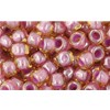 Vente en gros cc960 perles de rocaille Toho 6/0 light topaz/ pink lined (10g)