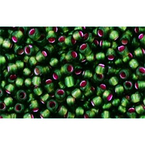 Acheter cc2204 perles de rocaille Toho 11/0 silver lined frosted olivine/pink (10g)