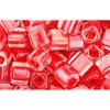 Achat cc341 perles Toho cube 4mm inside colour crystal/tomato lined (10g)