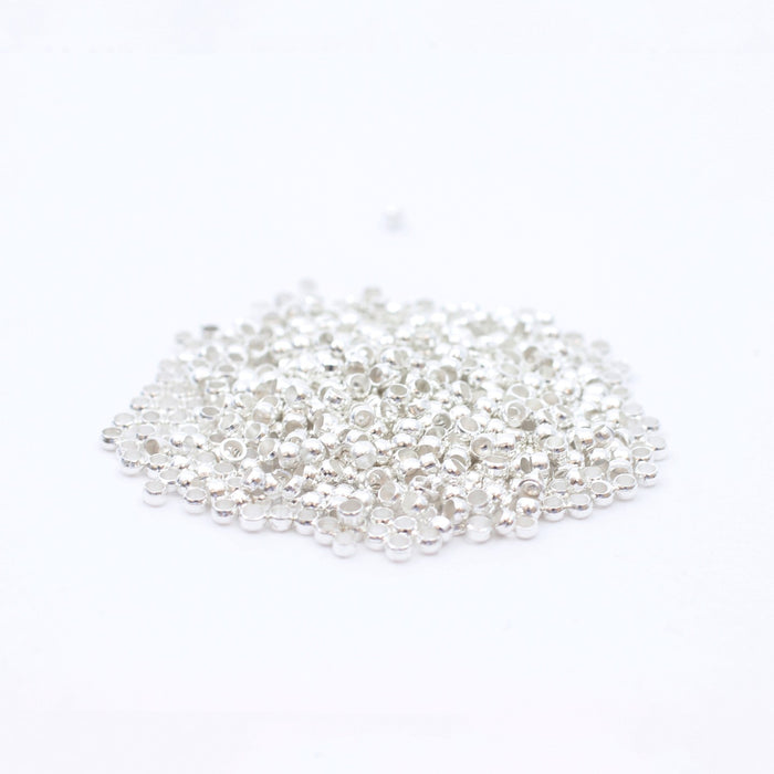 Creez avec lot de perles à écraser argent 2mm en laiton trou : 1,2 mm 450 pcs par sachet